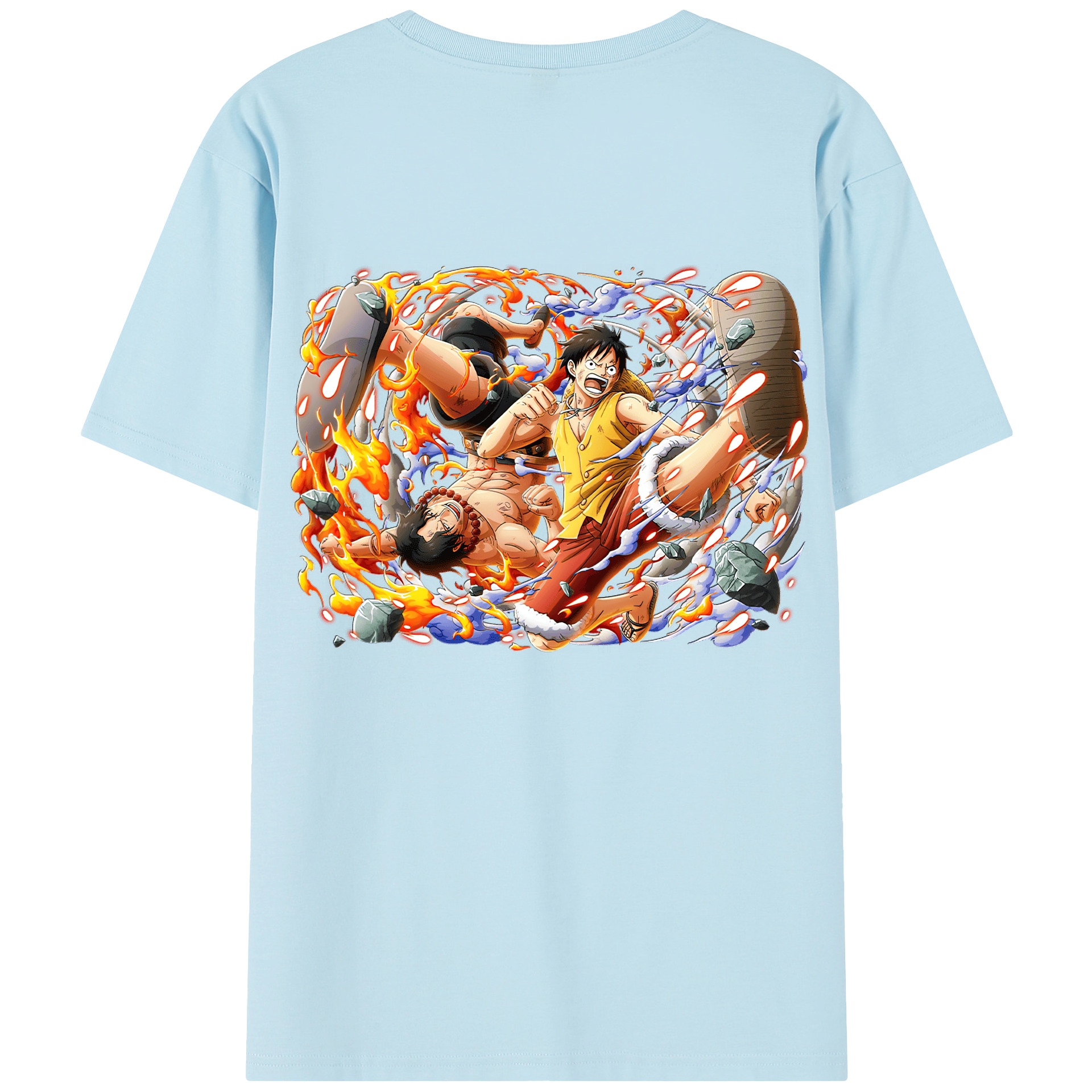ワンピース モンキー・D・ルフィ ONE PIECE Monkey D. Luffy 綿100％半袖Tシャツ（背面プリント）